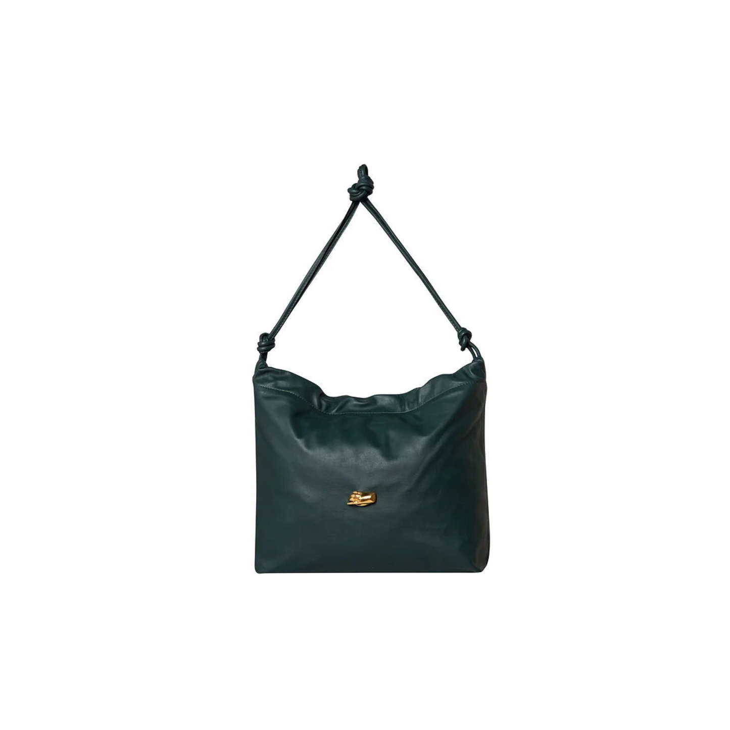 Le Sac M Bottle Green Leather Bag