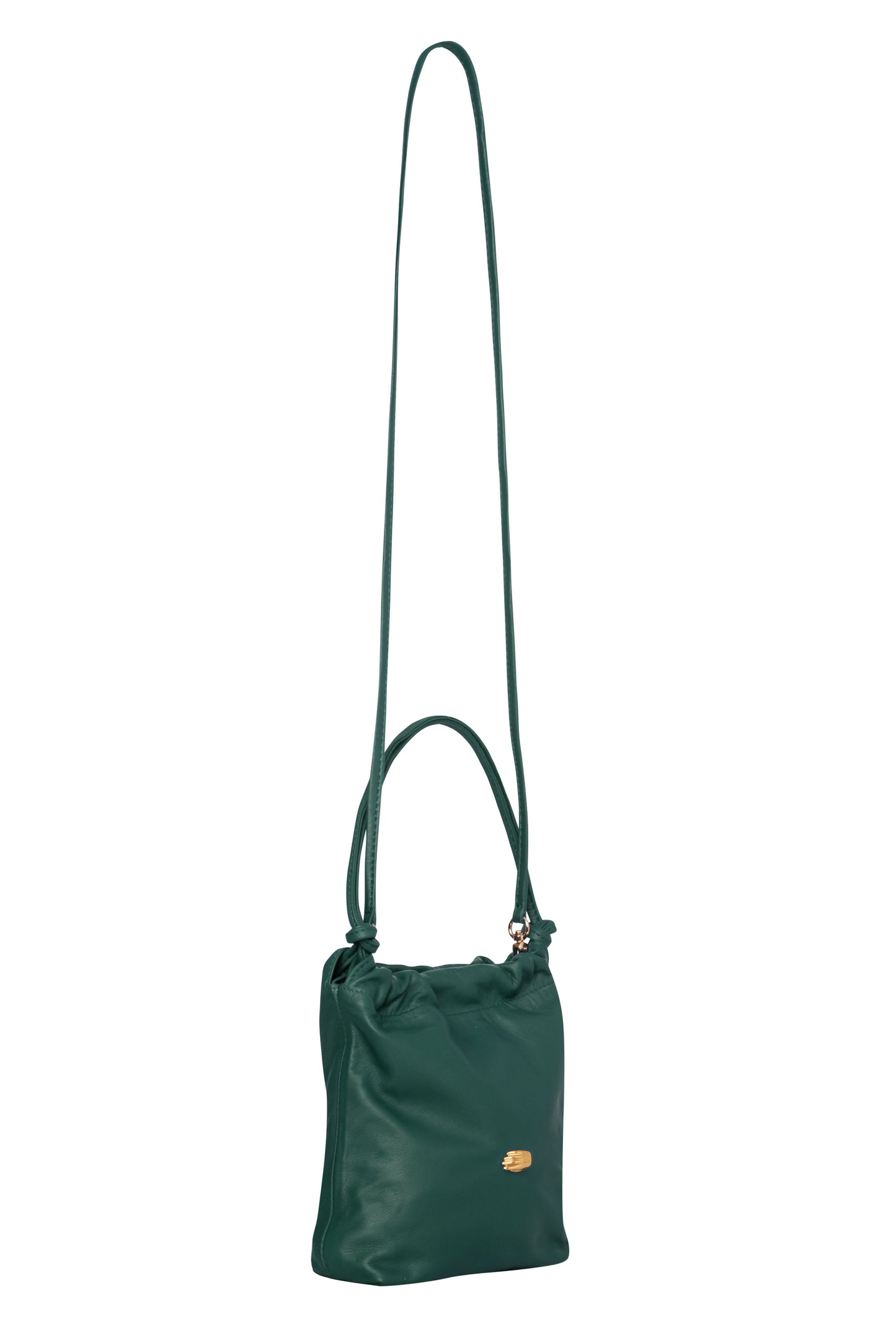 Le Sac Petite Bottle Green Leather Bag