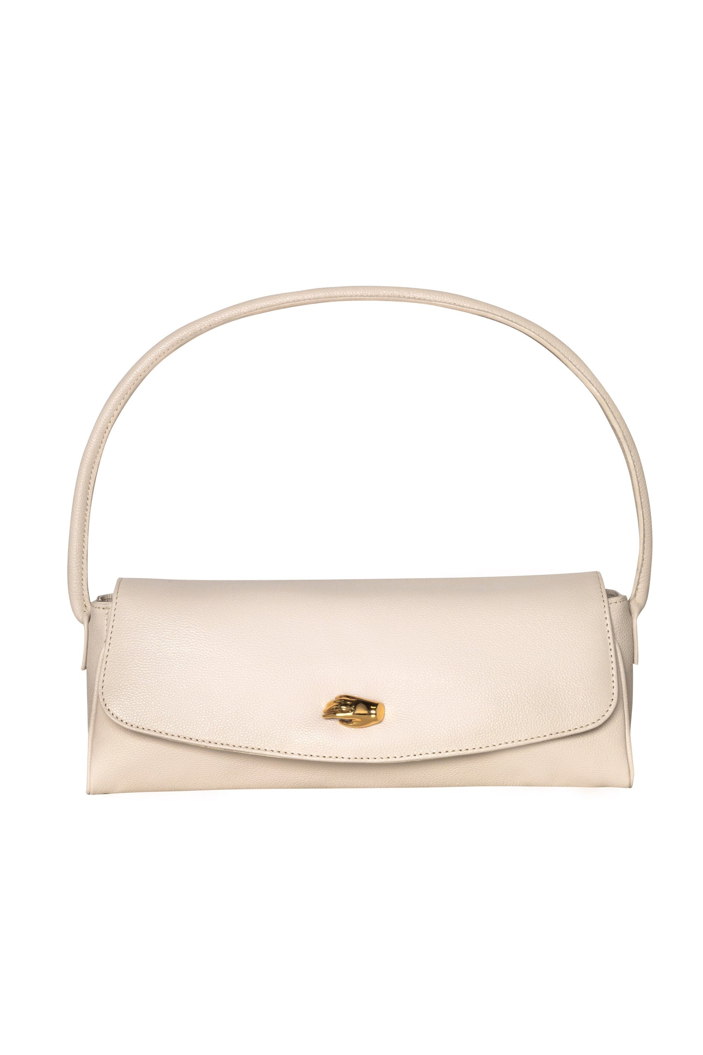 Cannoli M Cream Leather Bag